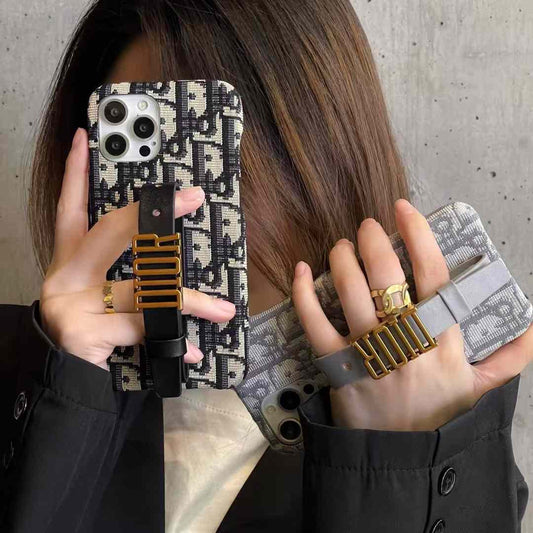 Luxury Branded Designer Leather Case For iPhone With Belt Holder