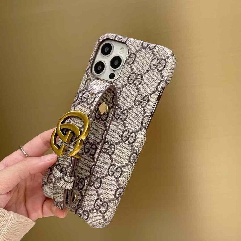 Luxury Branded Designer Leather Case For iPhone With Belt Holder