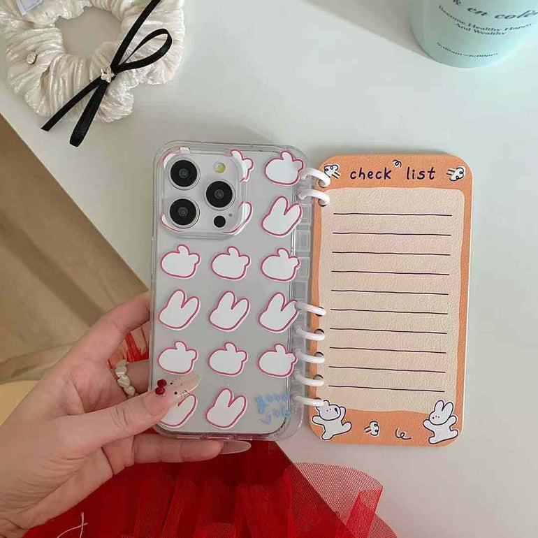 Bunny Diary Style Flip Case For iPhone