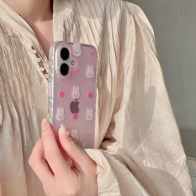 Bunny Bows Case For iPhone With Heart Charm