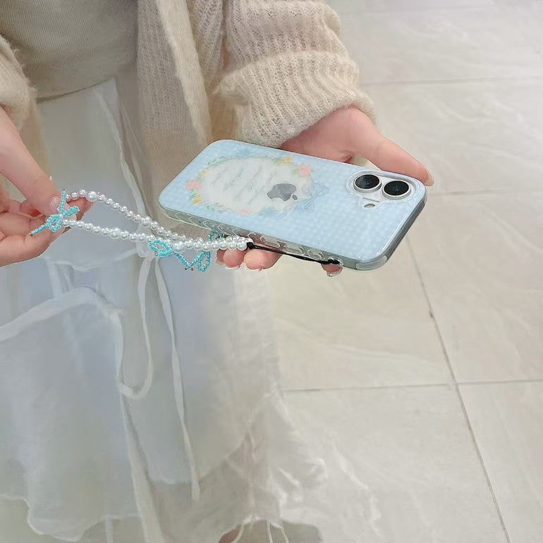 Bow Check Silicon Case For iPhone With Bow Charm