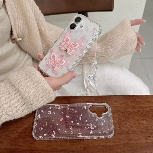 Butterfly Bow Silicon Case For iPhone With Cute Charm