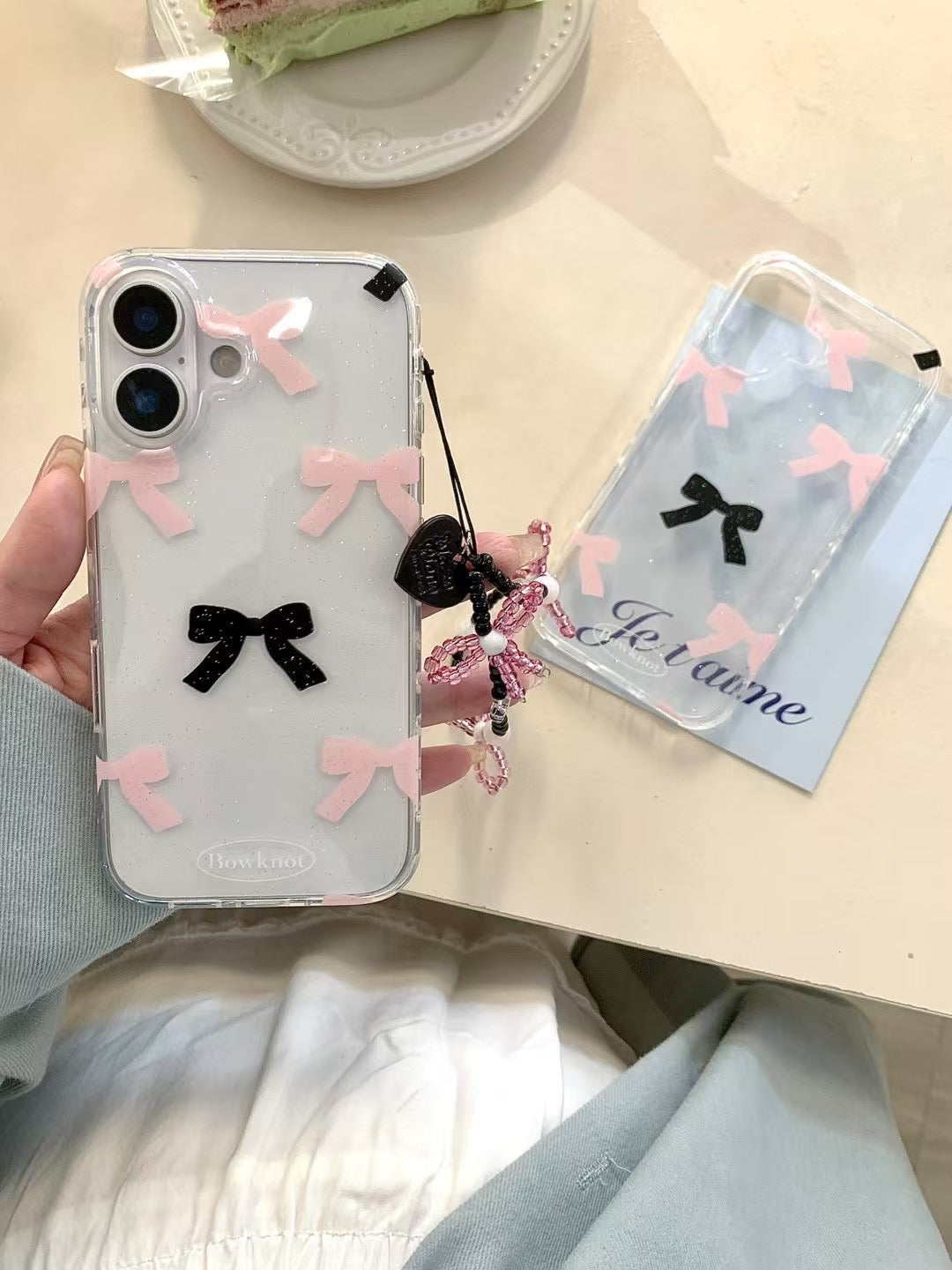 Bow Pattern Silicon Case For iPhone With Bow Holder