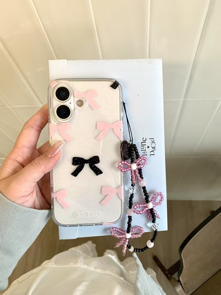 Bow Pattern Silicon Case For iPhone With Bow Holder