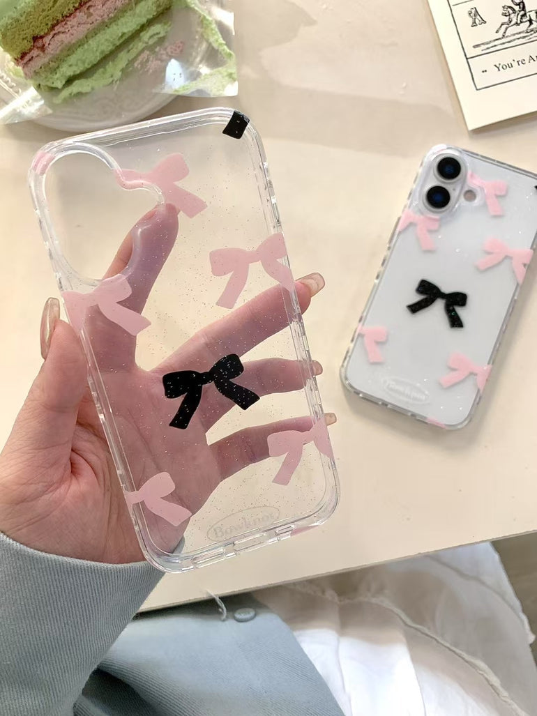 Bow Pattern Silicon Case For iPhone With Bow Holder