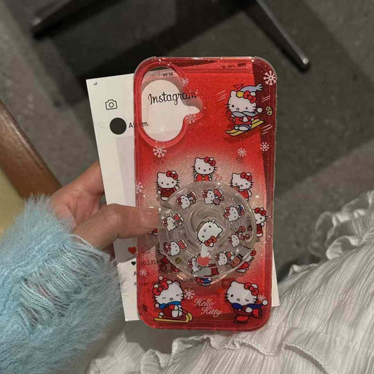 Kitty Riding Silicon Case For iPhone With Kitty Holder And Charm
