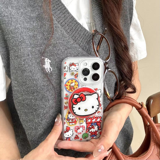 Kitty Silicon Magsafe iPhone Case With Magsafe Removable Holder