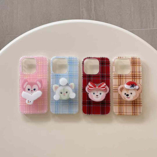 Cute Cartoon Checkered Case For iPhone