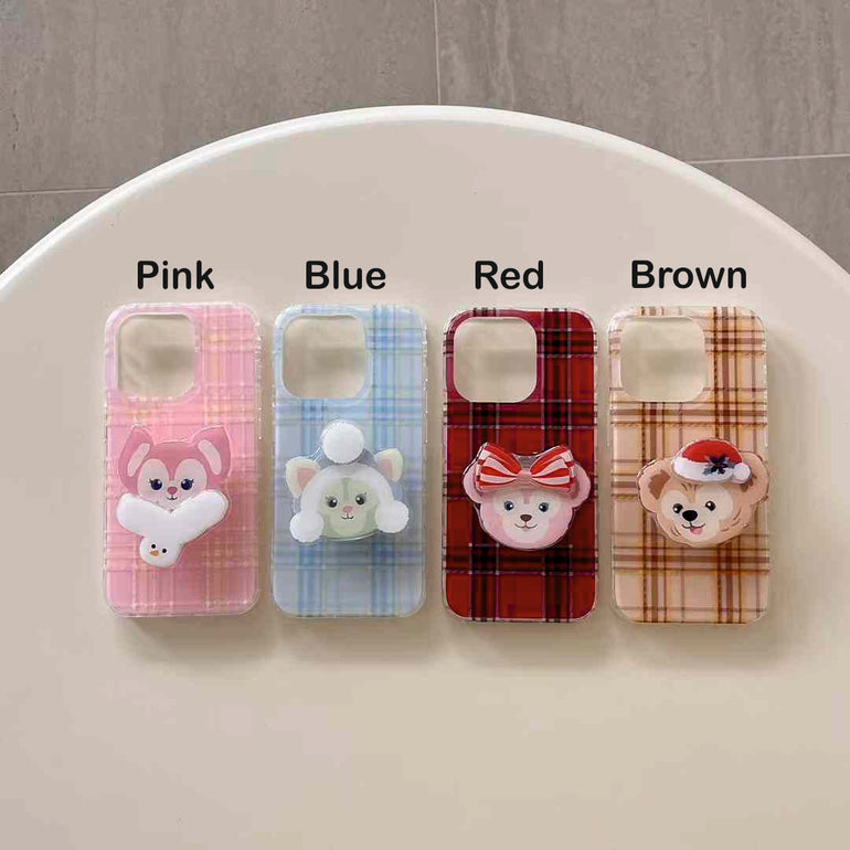 Cute Cartoon Checkered Case For iPhone
