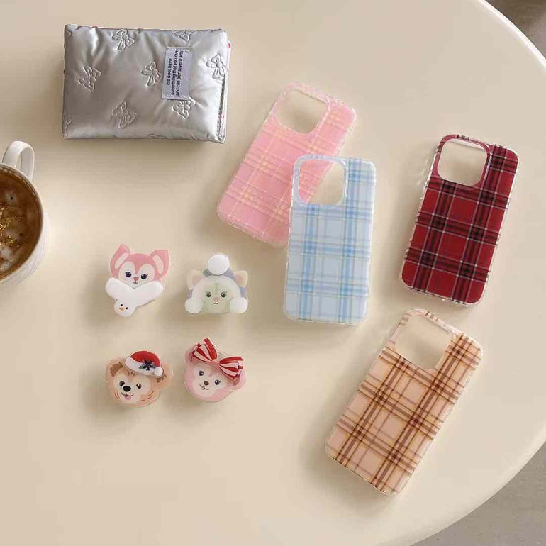 Cute Cartoon Checkered Case For iPhone