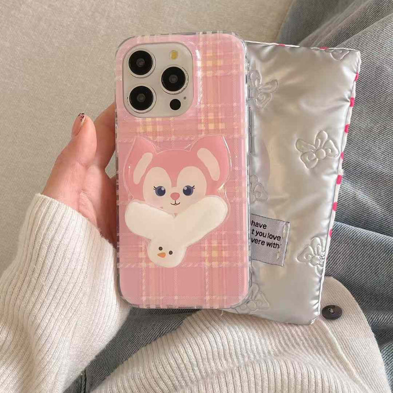 Cute Cartoon Checkered Case For iPhone