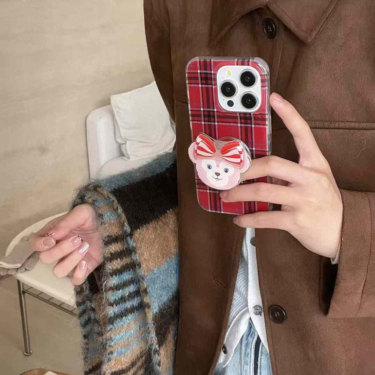 Cute Cartoon Checkered Case For iPhone