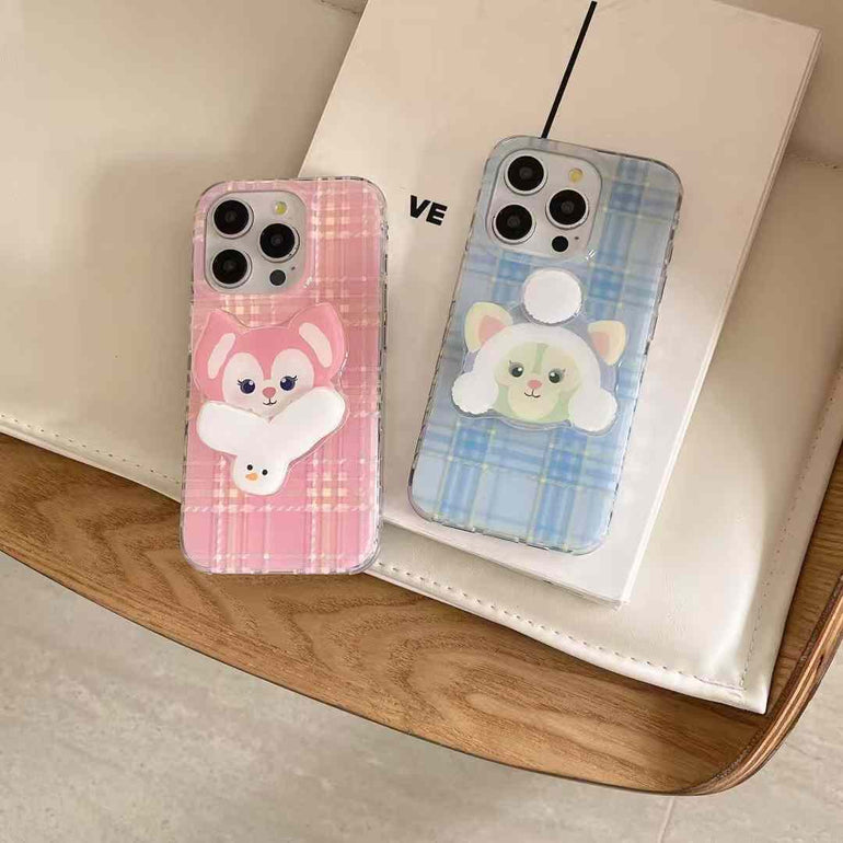 Cute Cartoon Checkered Case For iPhone