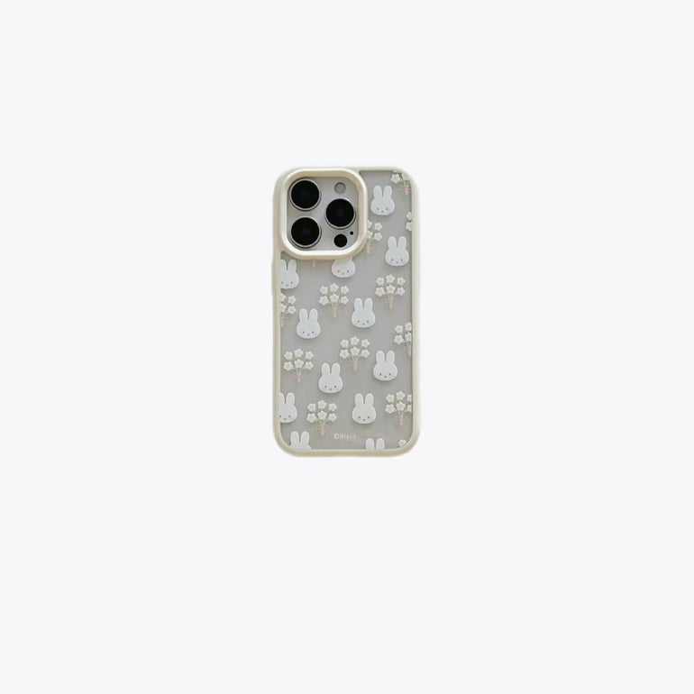 Bunny Flower Transparent Case For iPhone