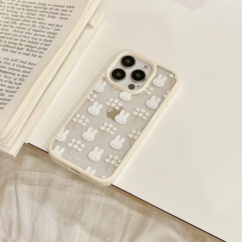 Bunny Flower Transparent Case For iPhone