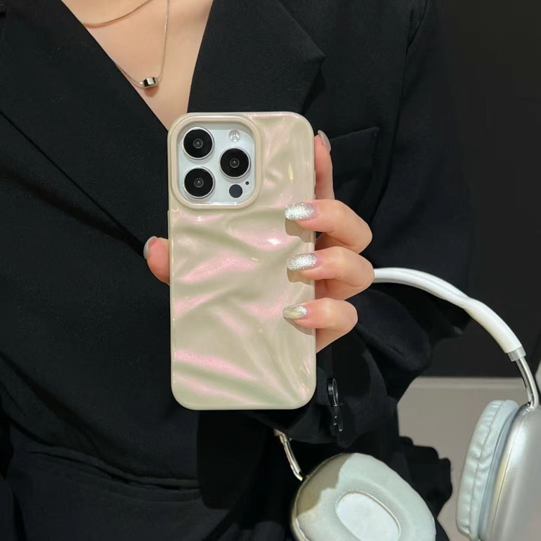 Paper Crush Silicon Case For iPhone ( Pebble )