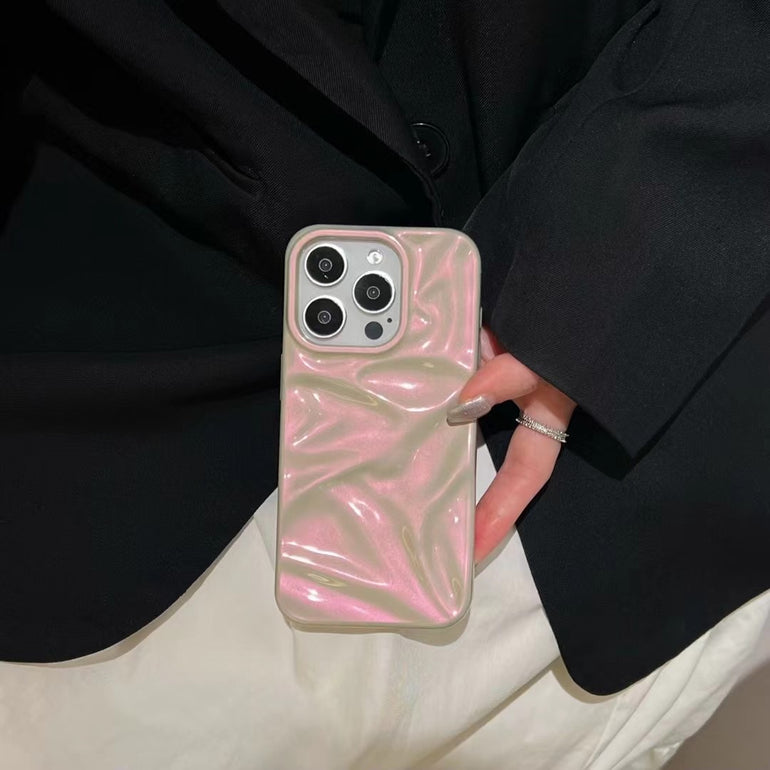 Paper Crush Silicon Case For iPhone ( Pebble )