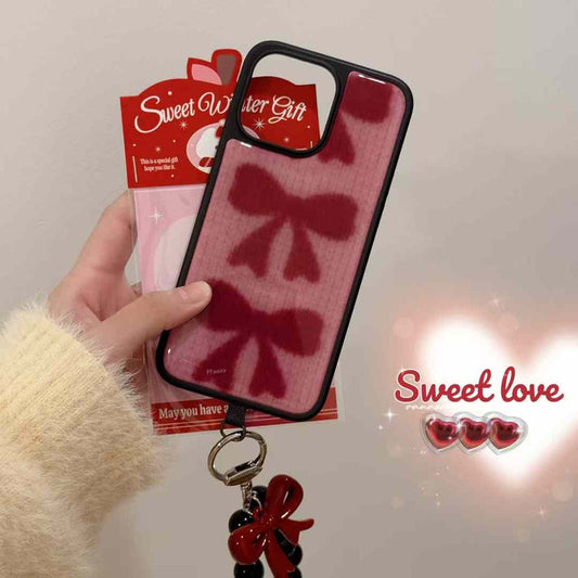 Sweet Bow Case For iPhone With Bow Beaded Charm
