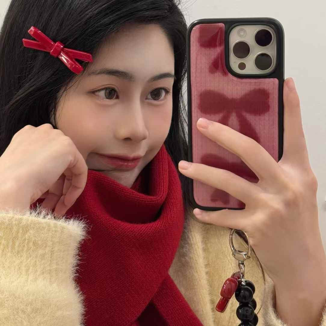 Sweet Bow Case For iPhone With Bow Beaded Charm