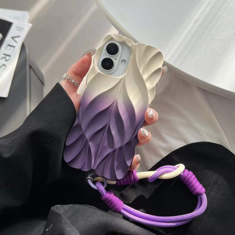 Gradient Silicon 3D Abstract Designer Case for iPhone With Hand Bracelet