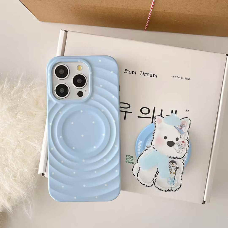 Solid Color Ripple Case For iPhone With Puppy Ripple