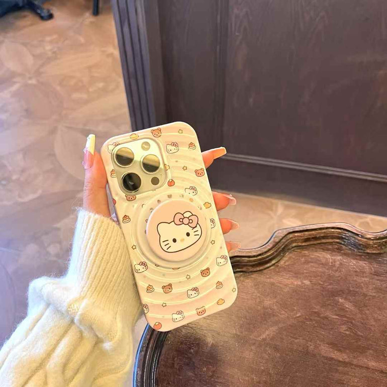 Kitty And Bear Ripple Case For iPhone With Kitty Magsafe Holder