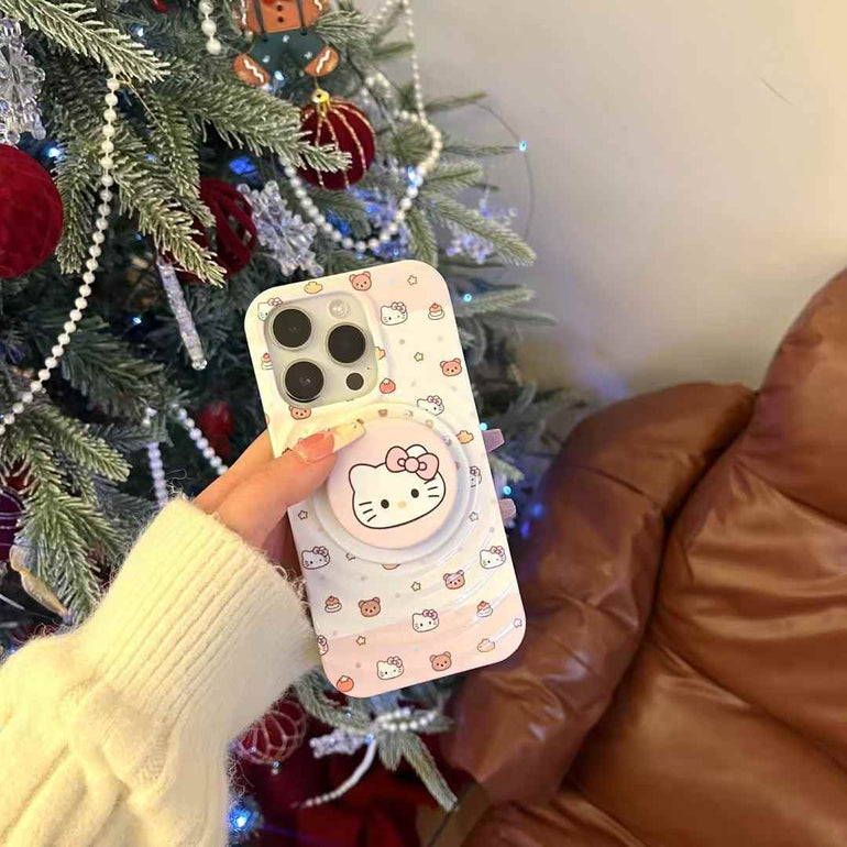 Kitty And Bear Ripple Case For iPhone With Kitty Magsafe Holder
