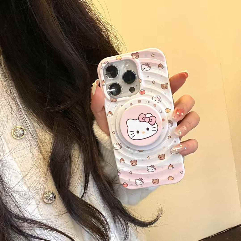 Kitty And Bear Ripple Case For iPhone With Kitty Magsafe Holder