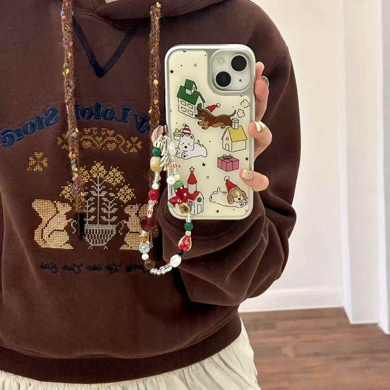 Baby Dogs Celebration Case For iPhone With Charm