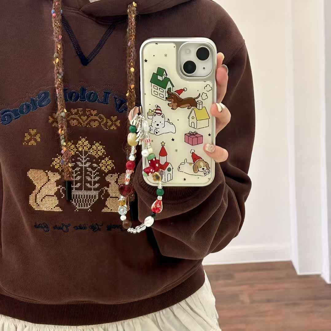 Baby Dogs Celebration Case For iPhone With Charm