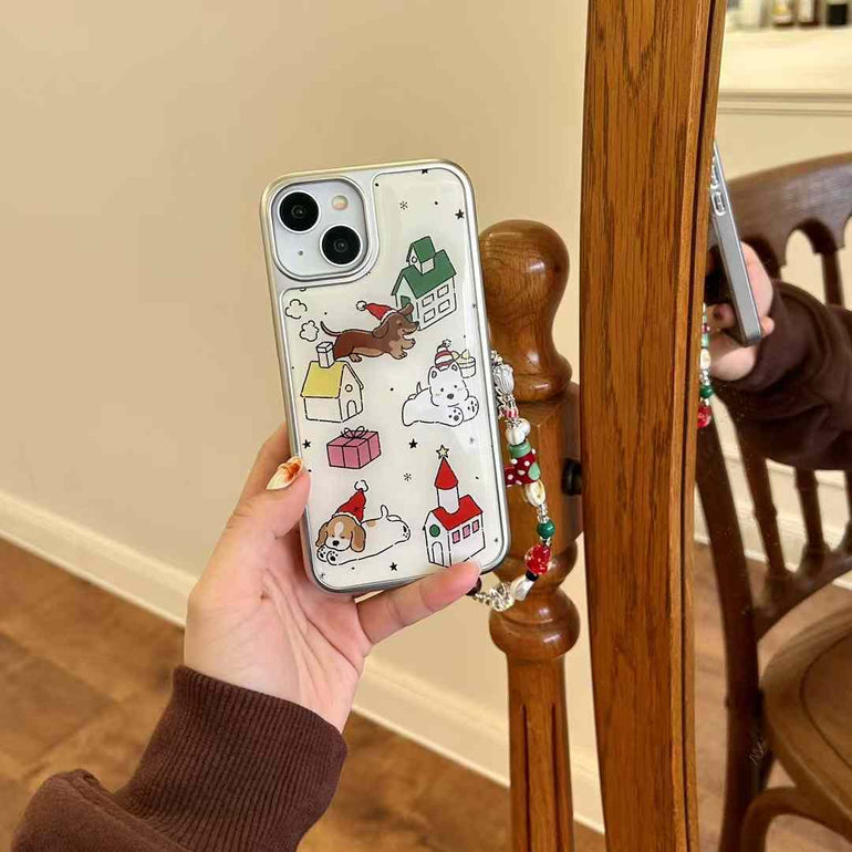 Baby Dogs Celebration Case For iPhone With Charm