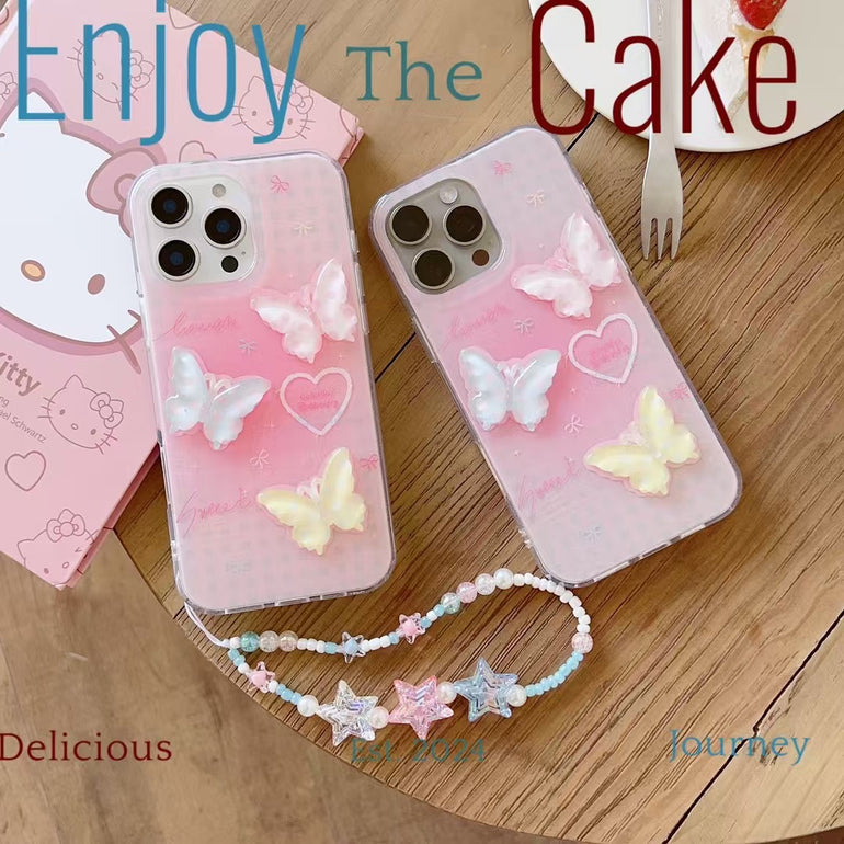 Butterfly Silicon Case For iPhone With Star Charrm