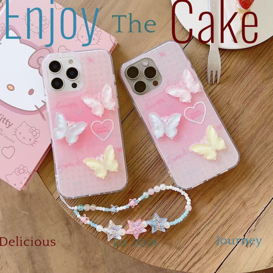 Butterfly Silicon Case For iPhone With Star Charrm