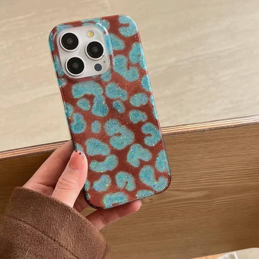 Glitter Leopard Silicon Case For iPhone