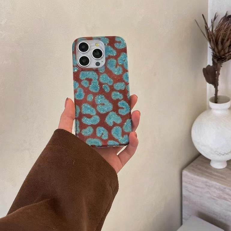 Glitter Leopard Silicon Case For iPhone
