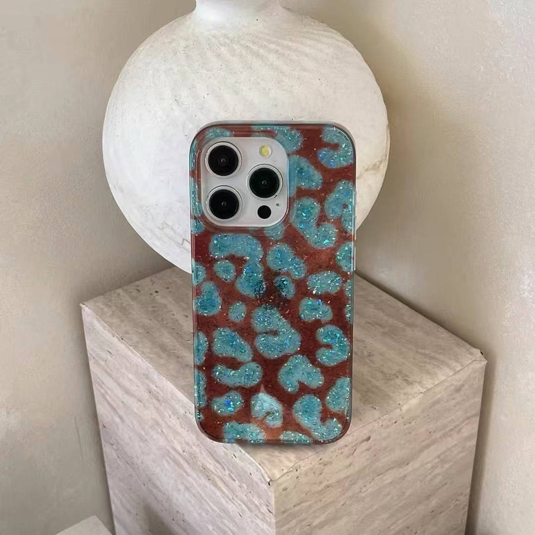 Glitter Leopard Silicon Case For iPhone