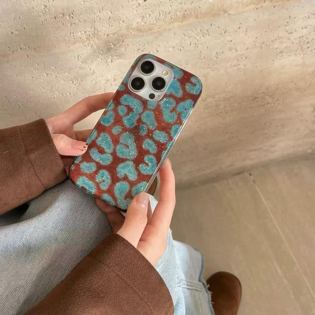 Glitter Leopard Silicon Case For iPhone