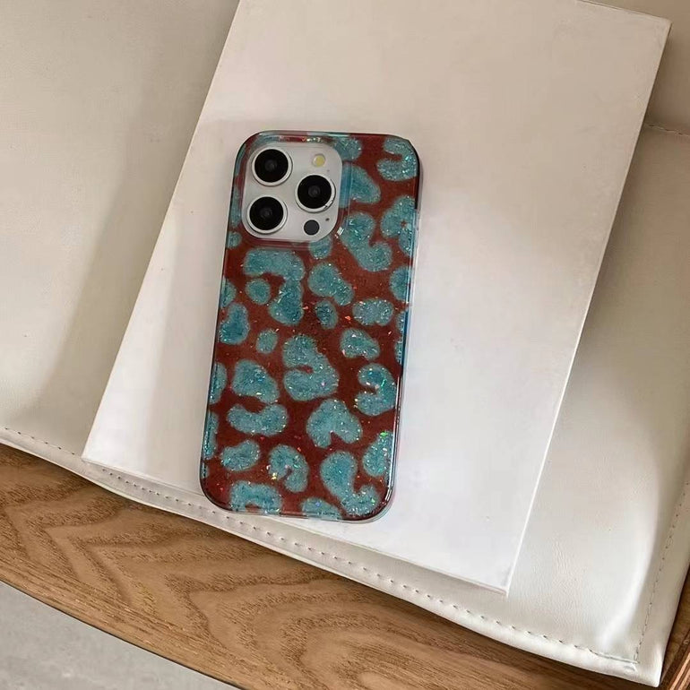 Glitter Leopard Silicon Case For iPhone
