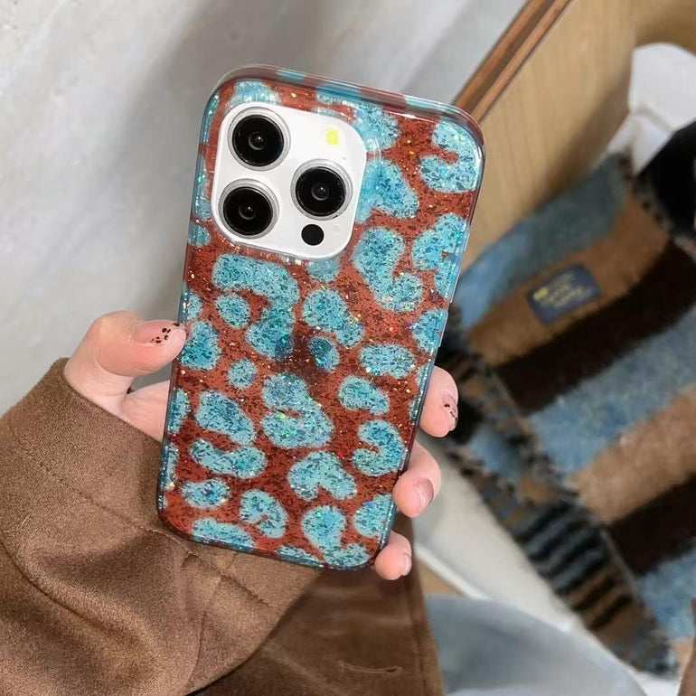 Glitter Leopard Silicon Case For iPhone