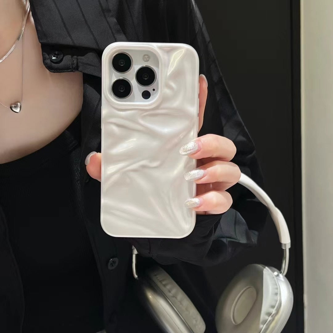 Paper Crush Silicon Case For iPhone ( Pebble )
