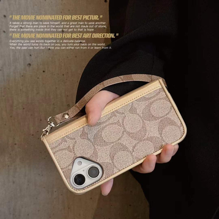 Luxury Leather Flip Case For iPhone With Hand Bracelet