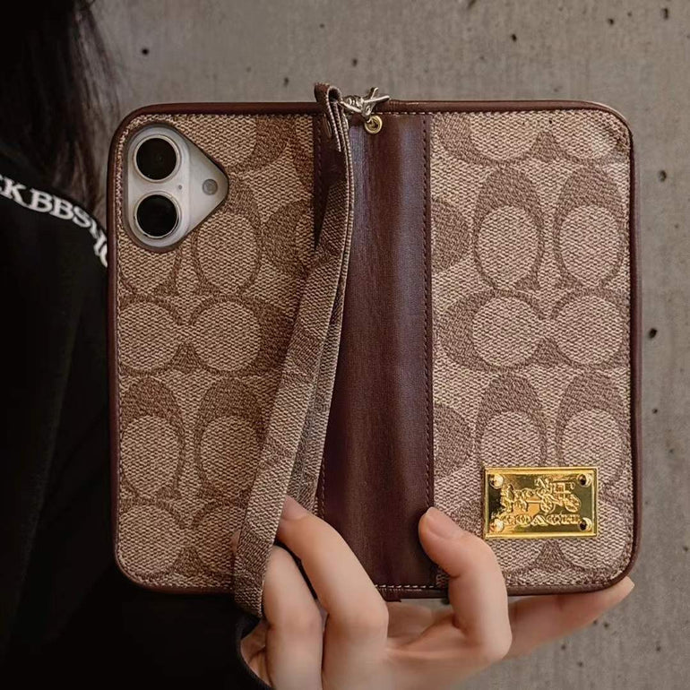 Luxury Leather Flip Case For iPhone With Hand Bracelet