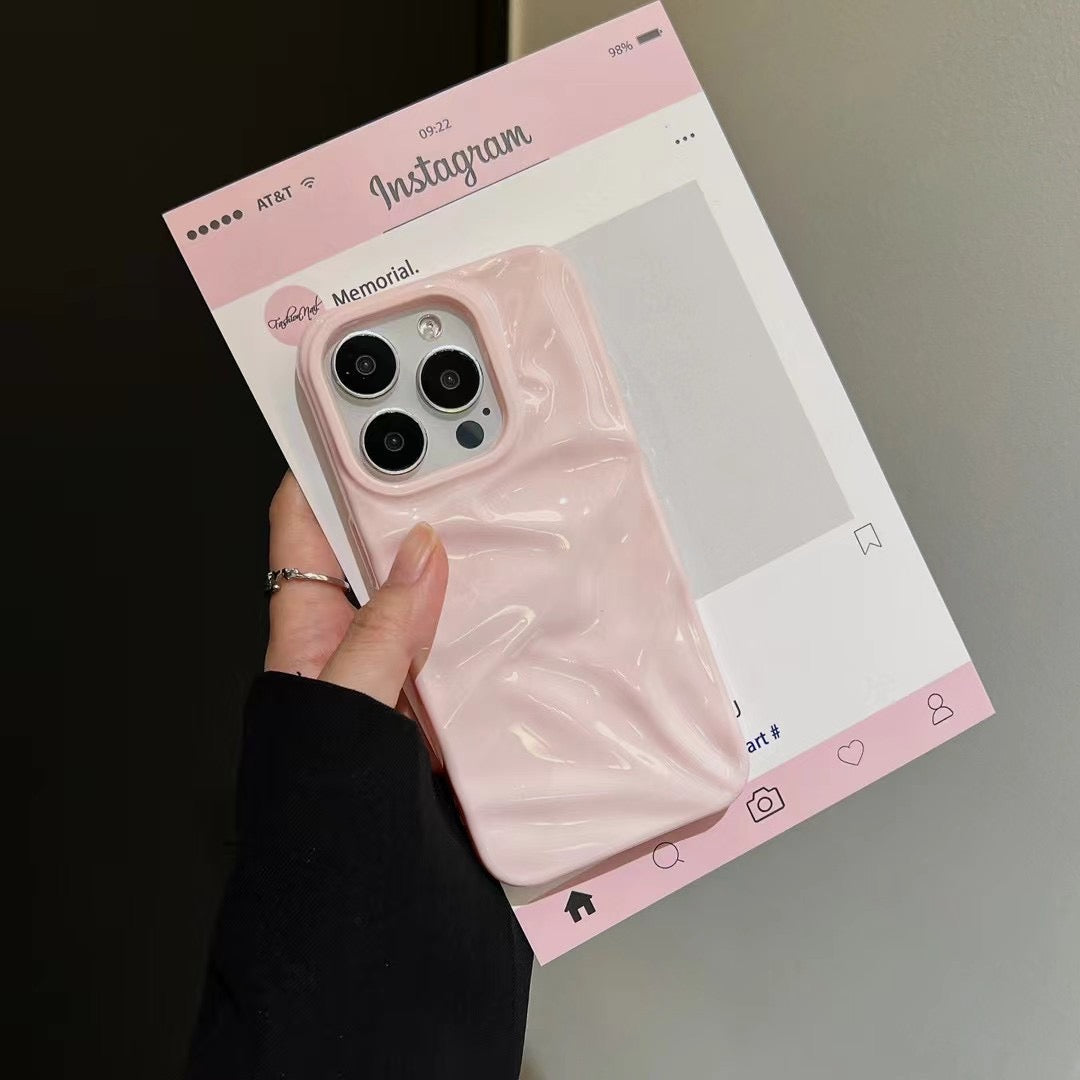 Paper Crush Silicon Case For iPhone ( Pebble )