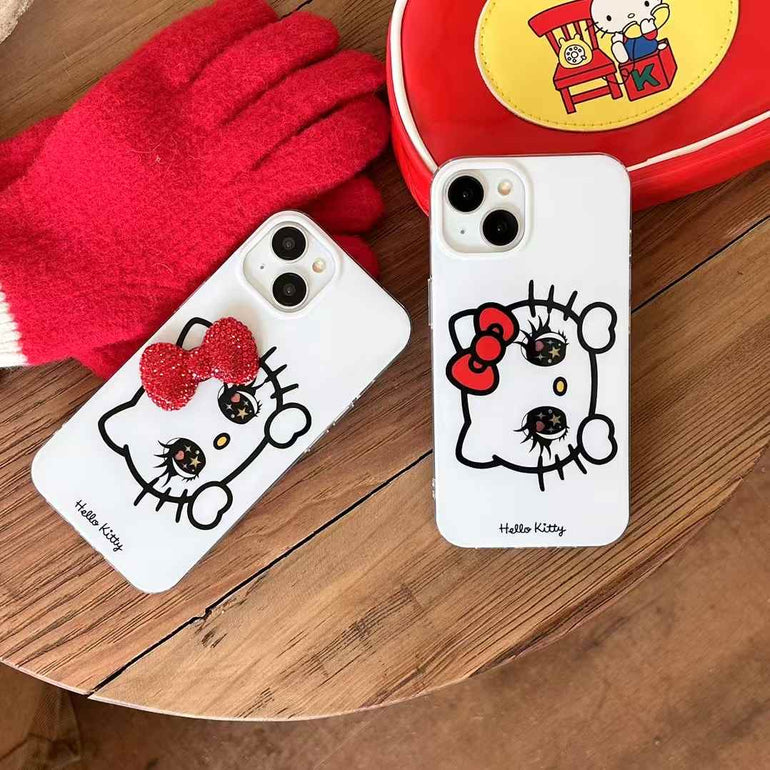 Cute Kitty ! Silicon Case For iPhone With Bow