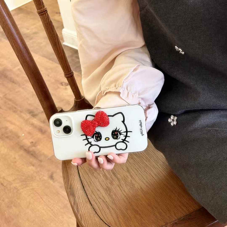Cute Kitty ! Silicon Case For iPhone With Bow