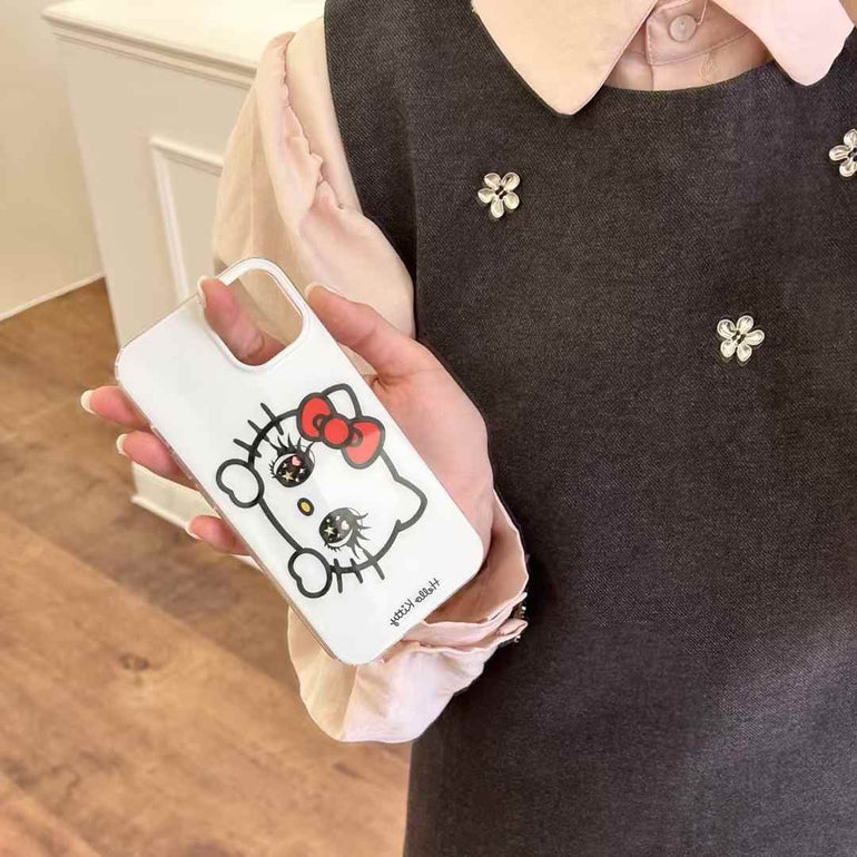 Cute Kitty ! Silicon Case For iPhone With Bow
