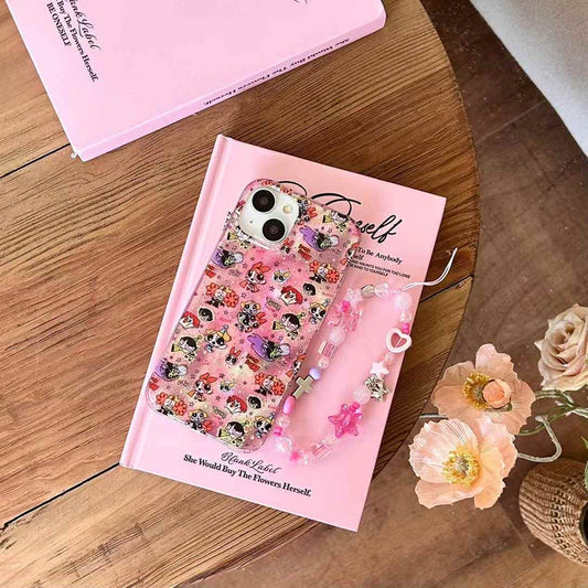 THE GIRLS Silicon Case For iPhone With Charm