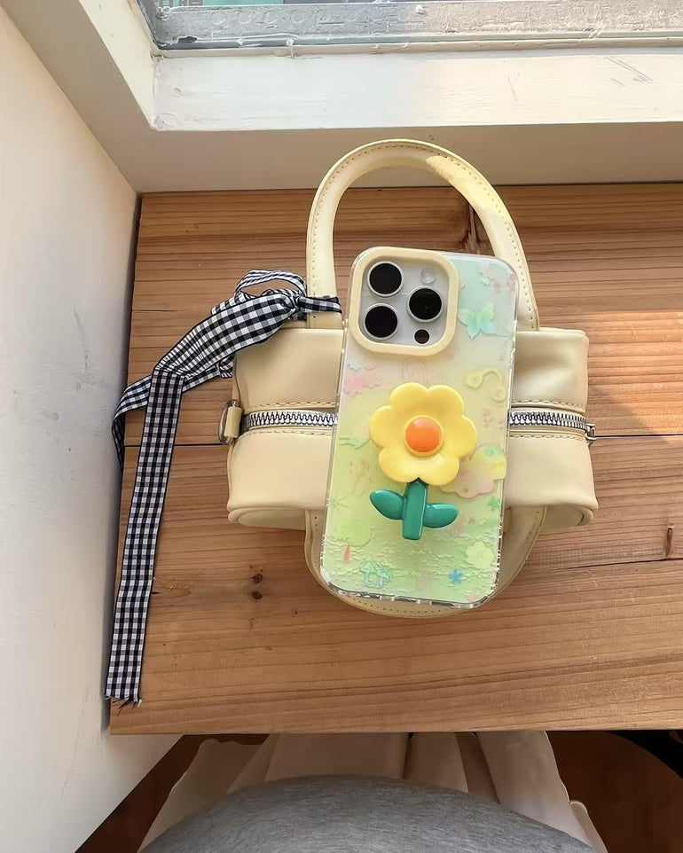 Flower Silicon Case For iPhone With Cute Flower Holder