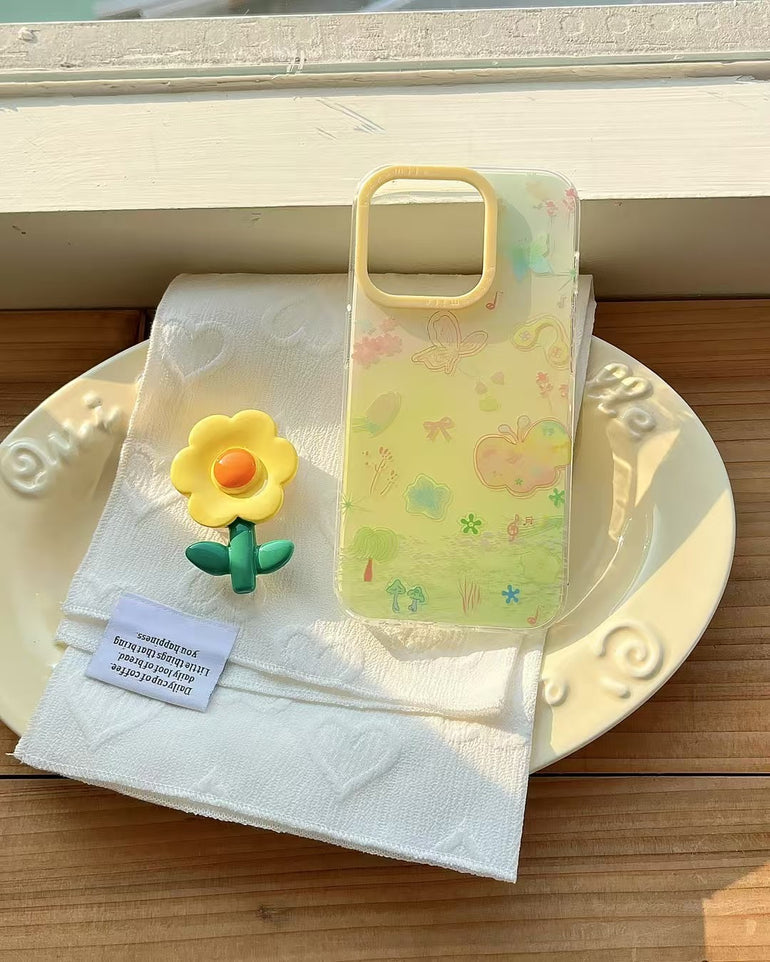 Flower Silicon Case For iPhone With Cute Flower Holder