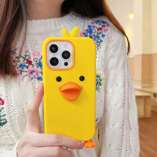 Cute Duck 3D Silicon Case For iPhone